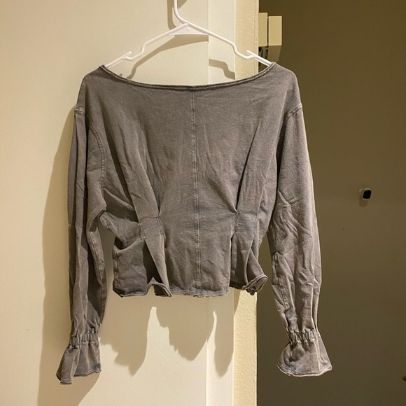 Free people super cute grey top - Picture 2 of 6